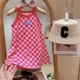 thumbnail image 4 of Novedad de verano, vestido de princesa con tirantes de seda helada para niñas, vestido para niños medianos y grandes, ropa de dormir para niñas, falda informal para uso diario, 4 of 5