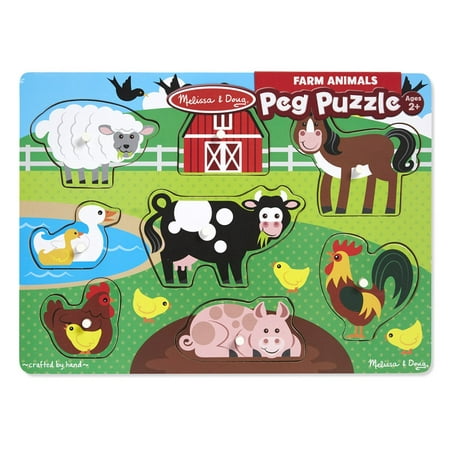 Peg Puzzle: Farm Animals (8 Pieces)
