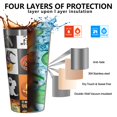 thumbnail image 3 of 16oz Tumblers Halloween Icons Collage Pattern Stainless Steel Vacuum Insulated Double Wall Travel Tumbler Cups Mug with Lid and Straw,Cleaning Brush for Coffee,Tea, 3 of 4