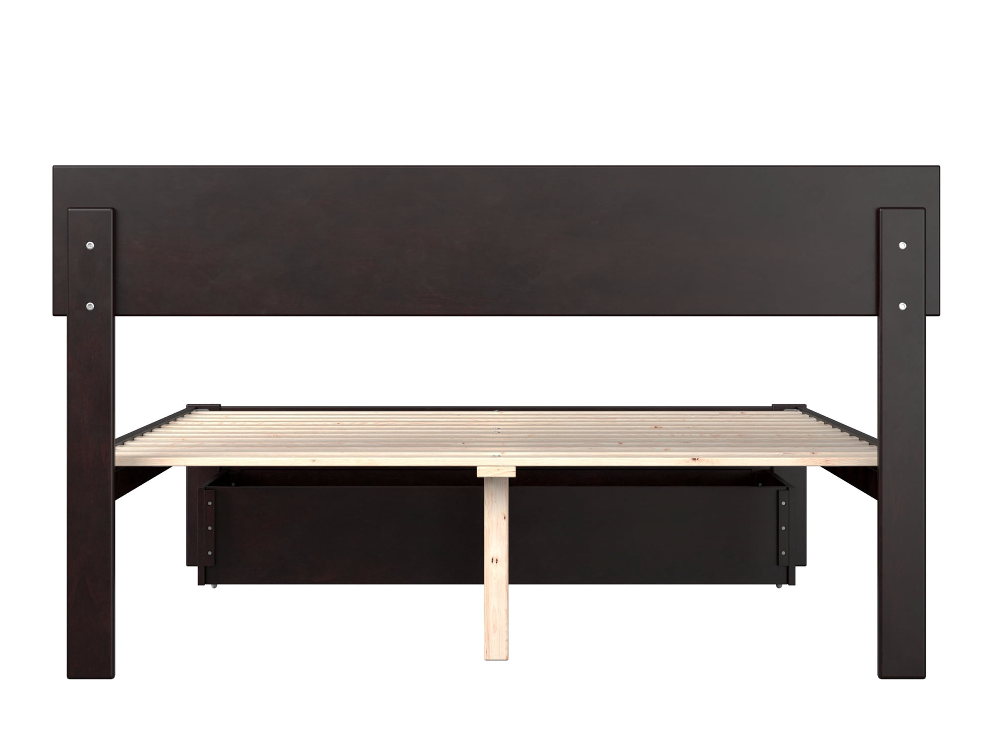 AFI Boston 14" Full Wood Platform Bed Frame with Foot Drawer Storage, Espresso