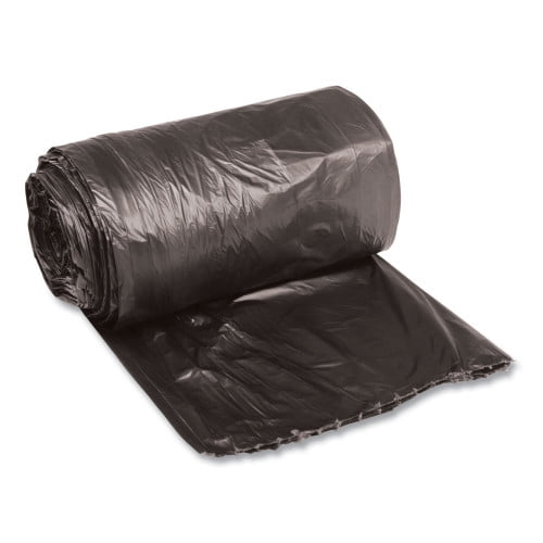 Boardwalk Low-Density Waste Can Liners, 16 gal, 0.35 mil, 24" x 32", Black, 25 Bags/Roll, 10 Rolls/Carton