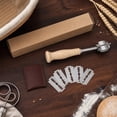 thumbnail image 7 of Bread Lame Dough Scoring Knife Stainless Steel Razor with Ergonomic Wooden Handle for French Baguette Homemade Loaf Pattern Making Bakers Gift Set 7.4in Wood, 7 of 7