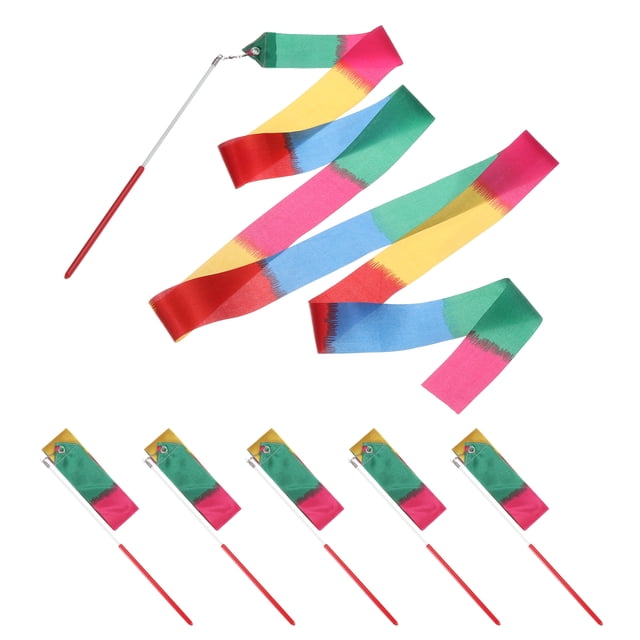 Uxcell Dance Ribbons, Gymnastics Dance Streamers with Non-Slip Wand Dance Flags Multi-Color