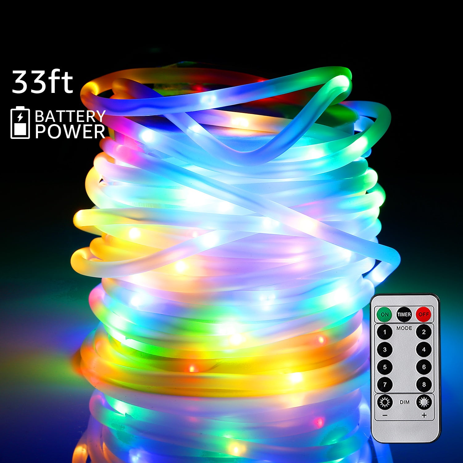 Torchstar Led String Lights, 24ct Color Changing Led Shatterproof Outdoor String Lights With Remote