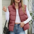 thumbnail image 4 of Xdegoge Plus Size Puffer Vest Women Cropped Lightweight Sleeveless Zip Up Quilted Jackets Packable Warm Winter Coats with Pockets Stand Collar Thermal Padded Coat Outerwear, 4 of 8