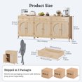 thumbnail image 6 of LGHM Rattan Sideboard Buffet Cabinet with Drawers, Coffee Bar Cabinets Set of 3, Accent Console Table with Adjustable Shelves for Kitchen Dining Room Entryway Living Room, Natural Oak, 6 of 12