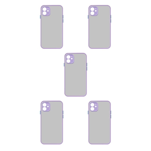 Tholdsy Funda de teléfono acrílica a prueba de golpes, protector de teléfono móvil de color de contraste, reemplazo para 11 Pro Max, morado morado claro iPhone11PROMAX 5piezas