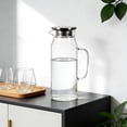 thumbnail image 6 of Small Glass Pitcher with Lid and Handle, Glass Carafe for Hot/Cold Water, Iced Tea Jug for Coffee, Juice and Homemade Beverage, 6 of 6