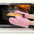 thumbnail image 4 of Unique Bargains Heat Resistant Cooking Gloves Thick Cotton Lining Pink 10.6x6.7inch, 4 of 6
