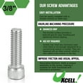 thumbnail image 3 of Uxcell Hex Socket Bolts (3/8"-16x6"), 304 Stainless Steel Hex Socket Drive Screw, Silver Tone, 3 of 6