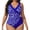 Blue C, variant on Enjoytime Bathing Suit for Women One Piece V-Neck Tummy Control Swimwear Ruched Backless Plus Size Swimsuit