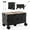 Black, variant on Costway Large Foldable Utility Cart with  2-Tier Storage Crates 5 Rotate Wheels Metal White