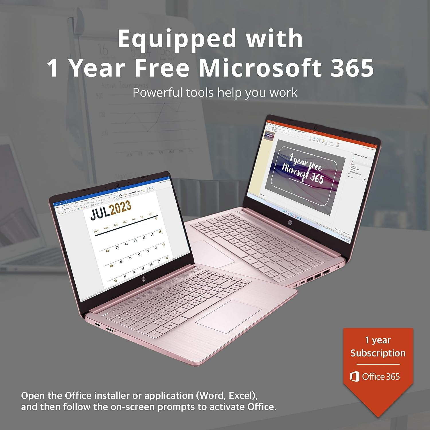 HP Stream 14" HD BrightView Laptop, Intel Celeron N4120, 16GB RAM, 64GB eMMC, Intel UHD Graphics, 720p Webcam, 1 Year Office 365, Pink, Win 11 S, 32GB Hotface USB Card