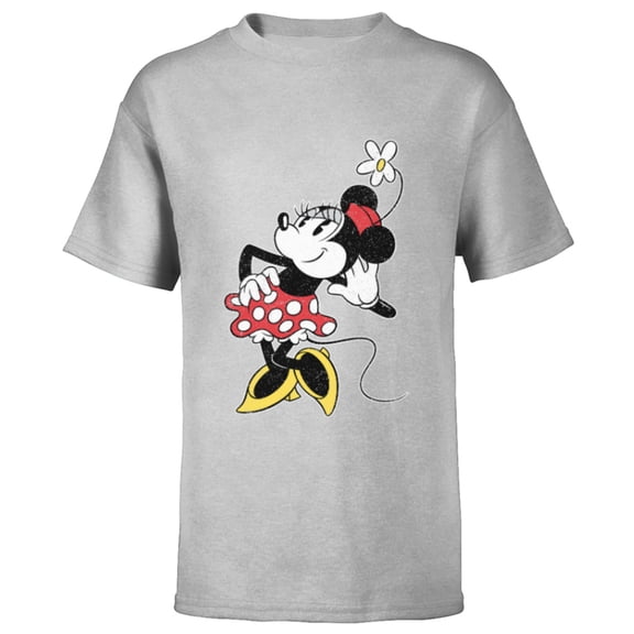Disney Vintage Minnie Mouse Strikes a Pose - Short Sleeve T-Shirt for Kids - Customized-Athletic Heather