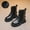 aa11_Black, variant on Elvqul Girls Boots,Shoes for Girls,Winter Lace up Riding Boots Faux Leather Size 11 Girls