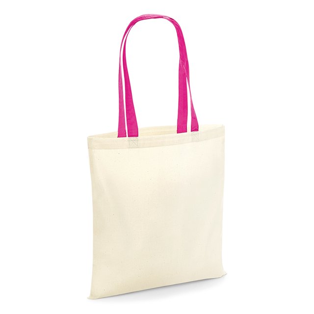 Westford Mill - Bolsa de la Compra Reutilizable con Asas en Contraste (Natural/Fucsia)
