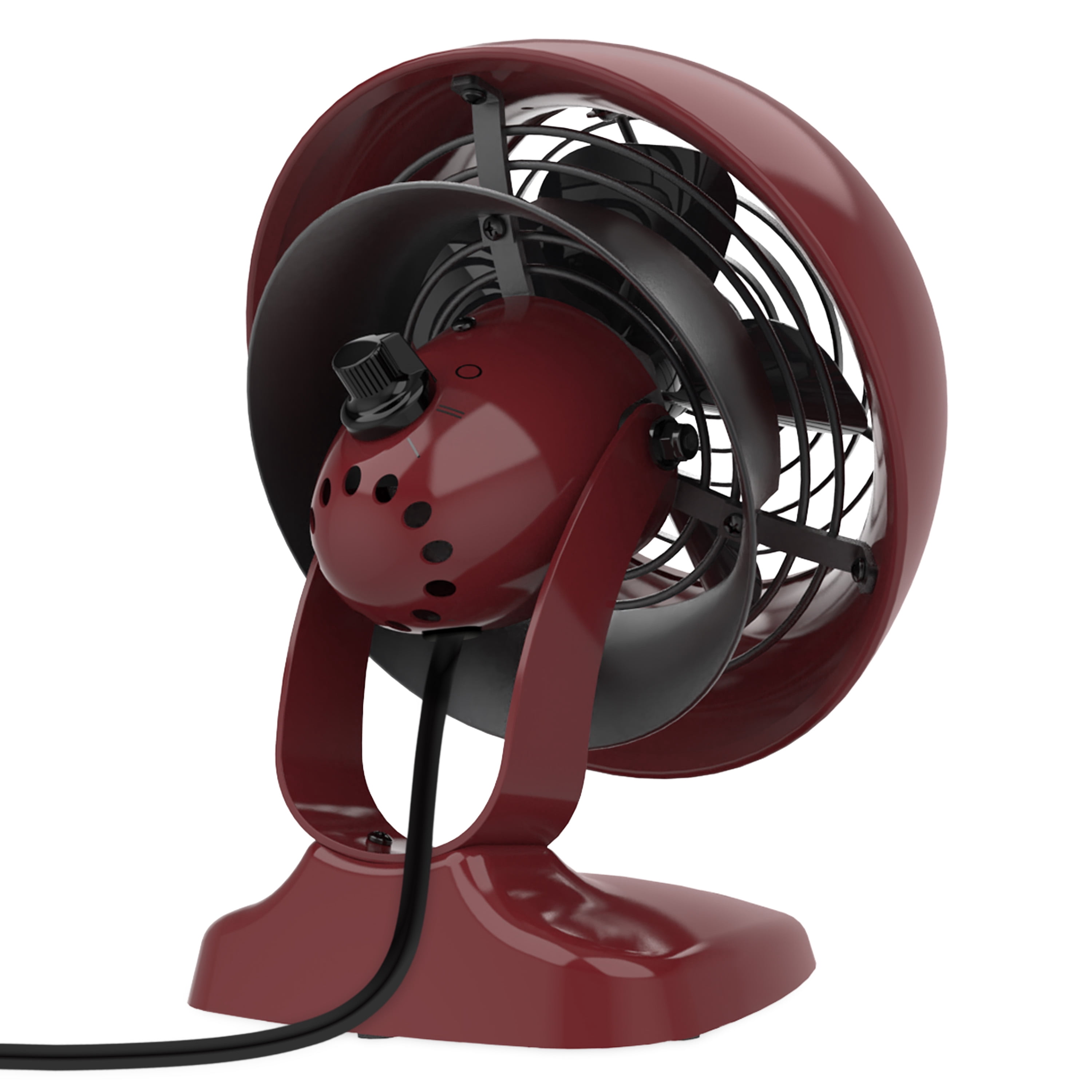 Vornado VFAN™ Mini Fan, Classic Vintage Circulator, Retro Metal Air Circulator, For Desk & Bedside, 2 Speeds, Adjustable Tilt, Personal Cooling with Targeted Airflow, Quiet Fan, Claret