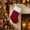 thumbnail image 5 of PryvnHome Christmas Stocking Sequin Stocking with Faux Fur Trim and Hanging Loop for Tree Decoration Candy Bag, 5 of 5