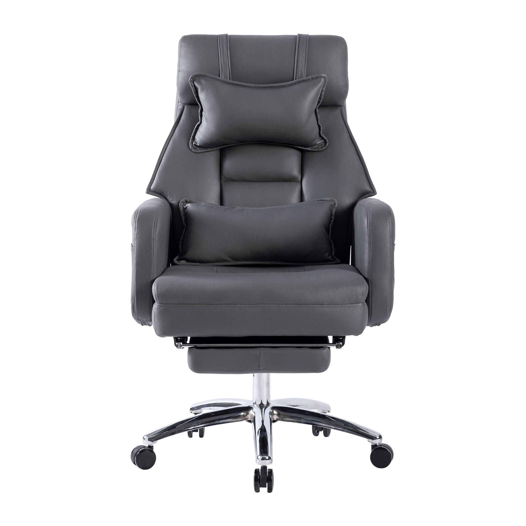 Aukfa Swivel Ergonomic Office Chair with Lumbar Support Headrest,155° Reclining Chair,Dark Gray