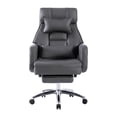 thumbnail image 2 of Swivel Ergonomic Office Chair, Technology Leather High Back Office Chair with Lumbar Support Headrest, Sedentary Comfortable Boss Chair, 155° Reclining Computer Chair (Color : DARK GREY), 2 of 9