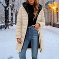 thumbnail image 6 of Qiggri Women's Hooded Puffer Coat Fleece Lined Full Zip Long Sleeve Outerwear Coat With Pockets for Winter Comfy Smart Casual Office Casual Outdoor L, 6 of 7