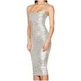 thumbnail image 1 of Pisexur Robes pour Femmes Col Rond Dos Nu Robe de Cocktail Mode Paillettes Scintillantes Robe de Soirée Boîte de Nuit Fête Robe Ajustée Robes de Retour à la Maison Élégante Robe d'Invitée de Mariage Tunique Robe Midi, 1 of 3