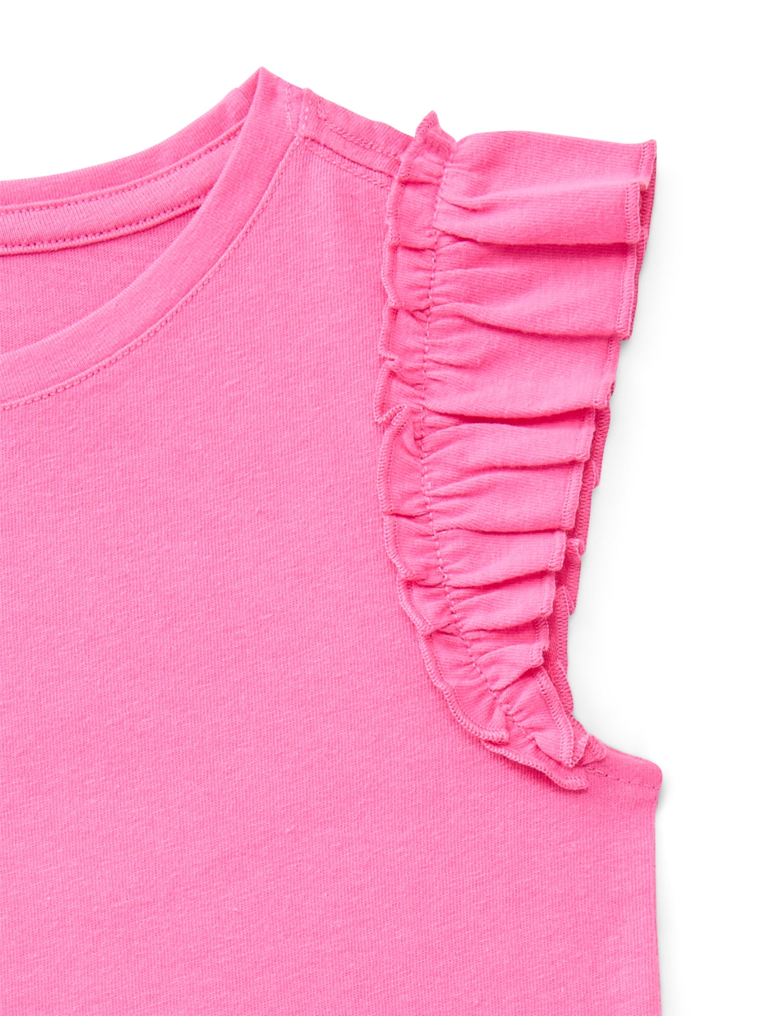 Wonder Nation Toddler Girls Tee with Flutter Sleeves, Sizes 18M-5T