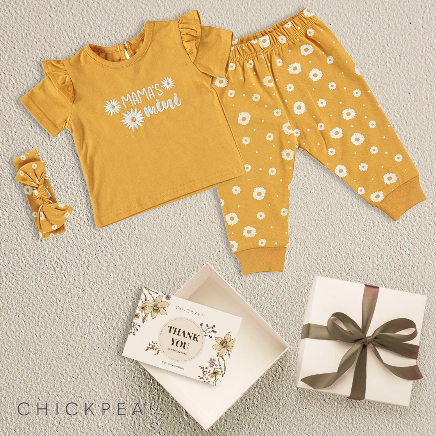 Chick Pea Baby Girl 3 PC French Terry Jogger Set, Sizes Newborn-24 Months
