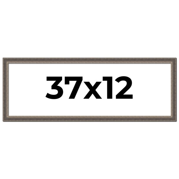 37x12 Frame Silver Real Wood Picture Frame Width 1.25 Inches | Interior Frame Depth 0.5 Inches |