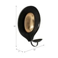 thumbnail image 4 of Decorative Round Wall Candle Sconce for Entryway Decor - Contemporary Metal Votive or Pillar Wall Candle Holder for Home Decor - Versatile Hanging Wall Candle Scones or Wall Art - 15", Black & Gold, 4 of 11