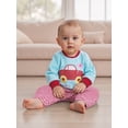thumbnail image 3 of BemeyourBBs Toddler Baby Boy Valentines Day Outfits Car Letter Print Long Sleeve Pullover Sweatshirt Plaid Pants 2 Pcs Spring Clothes Set, 3 of 9