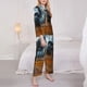 thumbnail image 3 of Balery Realistic Cute Sea Turtle Conjunto de Pijama con Estampado para Mujer, Conjunto de Dos Piezas con Manga Larga, Ropa de Dormir Suave con Bolsillos, Pijamas Cómodos-Large, 3 of 7