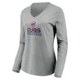 thumbnail image 2 of Women's Gray Chicago Cubs Evanston Stencil Long Sleeve V-Neck T-Shirt, 2 of 3