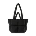 thumbnail image 1 of Sonducket Bolso de hombro acolchado, esponjoso, cálido, resistente a desgarros, a cuadros, moderno e informal, impermeable y duradero Bolsas de mensajero y de hombro Negro, 1 of 6