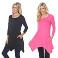 thumbnail image 1 of White Mark Tunique Noire à Manches 3/4 pour Femmes, Lot de 2, 1 of 2