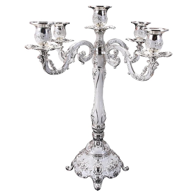 Abbracc Metal Noble Candlestick Wedding Retro Candle Holder Dining Table Event Romantic Candelabrum Candelabra 5 Arm