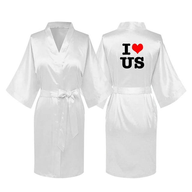 TIMIFIS Ensembles de Robes en Soie pour Couples, Robes de Spa d'Hôtel, Robes de Mariée et de Marié, Robes de Fête Nuptiale 1Pcs PRING/Été
