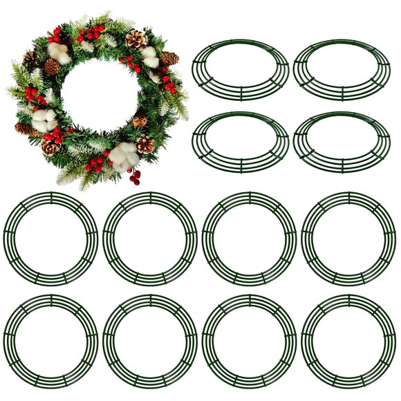 Wreath Thealyn, paquete de 12 marcos de alambre de metal de 50 cm, color verde