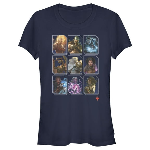 Junior's Magic: The Gathering Favorite Character Cards Graphic Tee Navy Blue Small