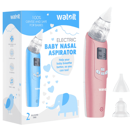 Watolt Baby Nasal Aspirator - Electric Nose Suction for Baby - Automatic Booger Sucker for Infants - Battery Powered Snot Mucus Remover for Kids Toddlers (White, Standard)