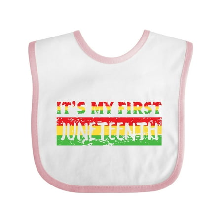 

Inktastic It s My First Juneteenth Red Yellow and Green Gift Baby Boy or Baby Girl Bib