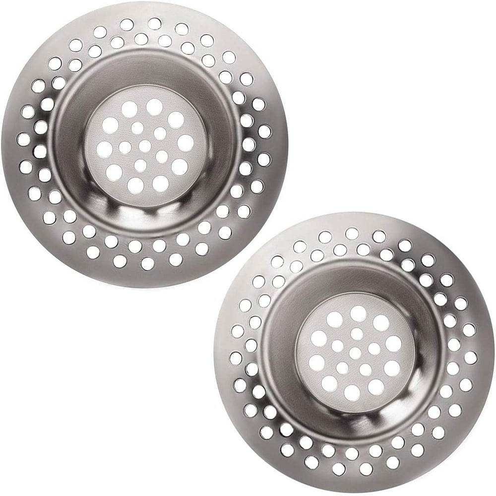 (Set of 2)Stainless Steel Sink Strainer Plug Kitchen Bathroom Sink Plug