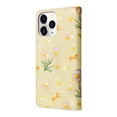 thumbnail image 3 of Wallet Case for iPhone 11 Pro Max 6.5 Inch, Flower Pattern Stand Feature Protective PU Leather Flip Folio Cover with Credit Card Slots Side Cash Pocket Magnetic Closure Wrist Strap Case,Yellow Daisy, 3 of 8