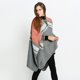 thumbnail image 2 of Poncho de manta extragrande elegante de invierno para mujer Cárdigans tipo chal Rosa gris Colcomx Abrigo de chal de mujer, 2 of 7