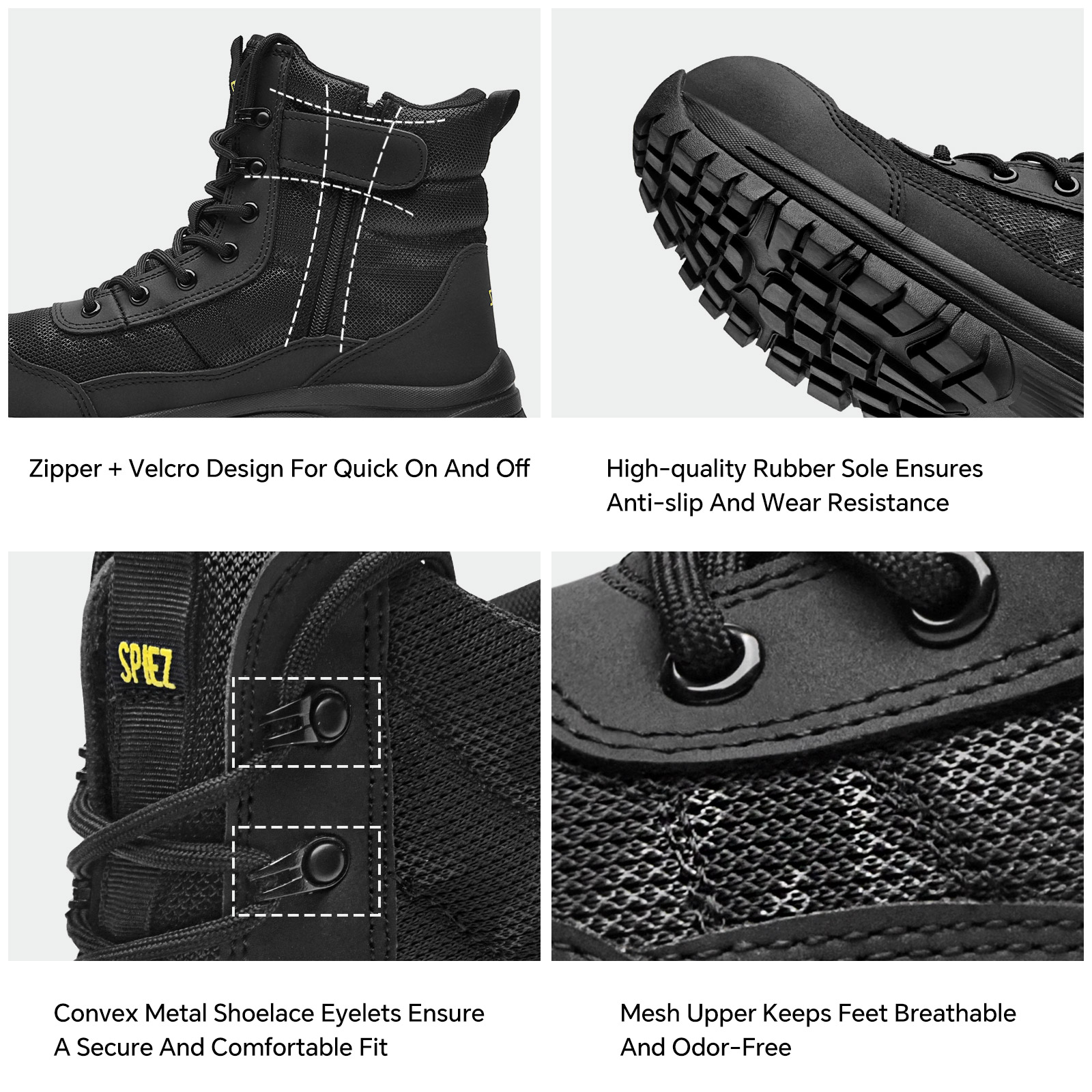 SPIEZ Men's Steel Toe Safety Boots with Kevlar Midsole photo 8