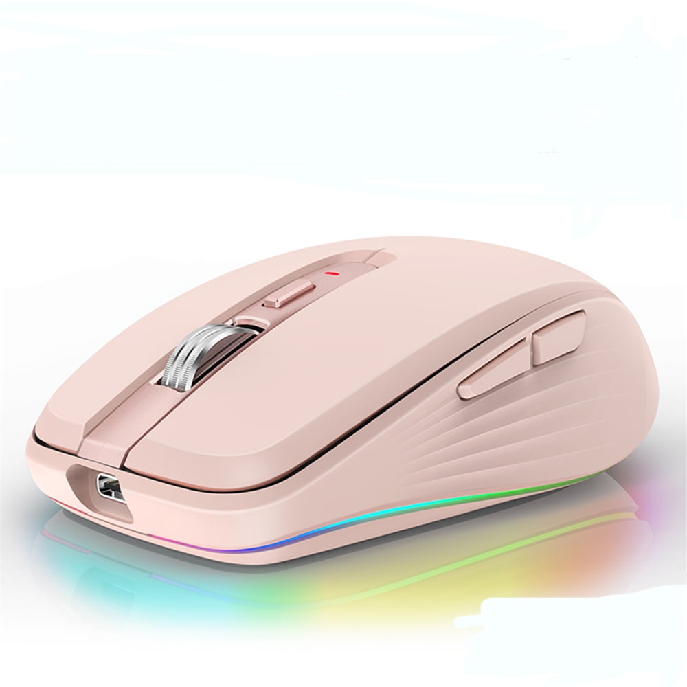 Bluetooth 5.0 Wireless Mouse Compatible for Computer/Laptop/Ipad/Mac/PC/Macbook USB Mouse RGB Mouse Rechargeable Gaming Mouse BT Cordless Mouse Silent/Multi Arc Touch/Ultra-thin Mice