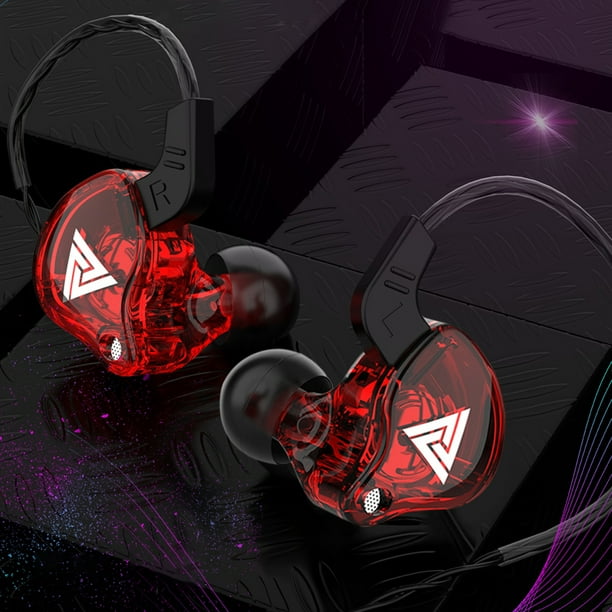 QKZ AK6 Bass Auriculares estéreo Auriculares dinámicos Auriculares con enchufe de 3,5 mm (Rojo) Sywqhk Para estrenar