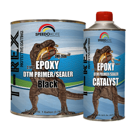 Epoxy Fast Dry 2.1 low voc DTM Primer & Sealer Black Gallon Kit, (Best Primer Sealer For Car)