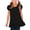 Black, variant on Pretxorve Kids Girls Summer T Shirt Crew Neck Puff Short Sleeve Solid Bottom Ruffle Top Sizes 1-15Y
