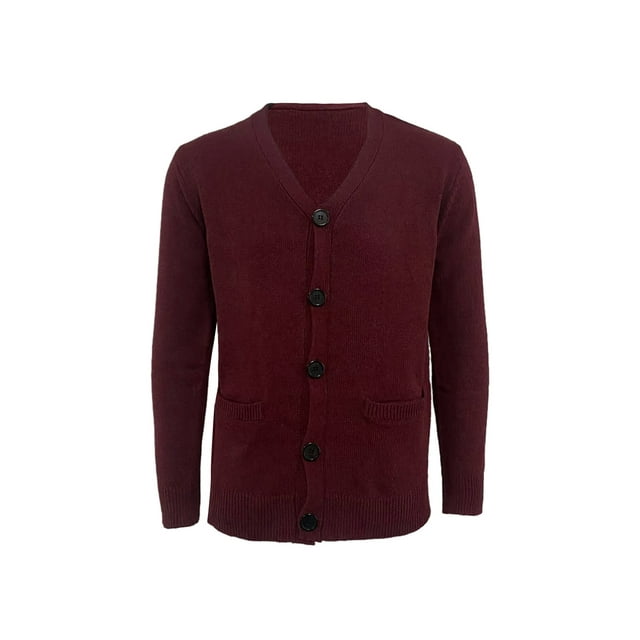 Boiiwant Cardigan Sweater for Mens Long Sleeve V Neck Button Up Knit Sweaters Cardigan Jacket Fall Winter Slim Fit Knitted Coat